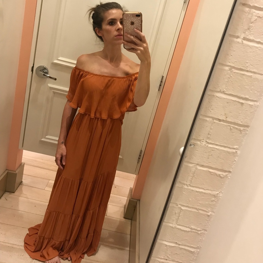 Flowy Maxi Dress in Rust